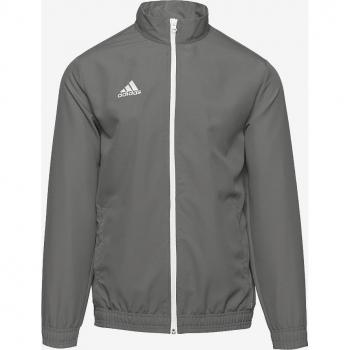 Chaqueta de fútbol adidas Entrada 22 para niños, material ligero y transpirable, cierre con cremallera completa, diseño moderno, bolsillo lateral con cremallera, puños elásticos y dobladillo ajustado