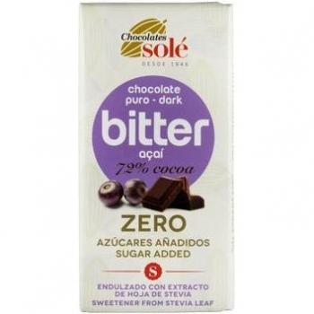 Chocolate Negro 72% con Açai y Stevia Bio 100g