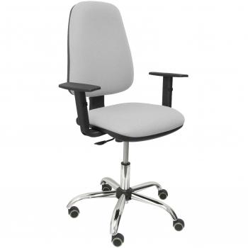 Piqueras y Crespo Silla SOCOVOS Bali Gris Claro Brazos Regulables Oficina, Tela, 116x48x48 cm