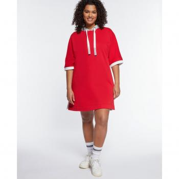 Minivestido de felpa bicolor con capucha