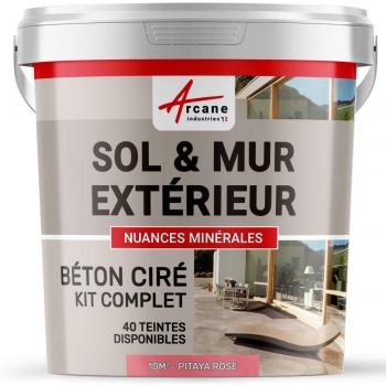 Kit de Hormigón Pulido Exterior Pitaya Rosa - 10 m² (2 capas) para Suelo, Muro, Terraza, Balcón y Escalera - Arcane Industries
