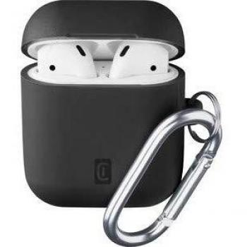 Cellularline Bounce - Funda de Silicona con Gancho para AirPods 1 y 2