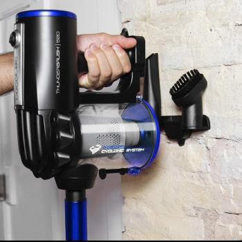 Cecotec Conga ThunderBrush 550. Aspirador Vertical 360º 2 en 1. Aspirador Vertical y de Mano. Tecnología ciclónica. Eficiencia energética Clase A+. Bajo Consumo.