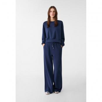 Soft-Touch Navy Blue Palazzo Trousers XL