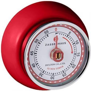 Zassenhaus Retro Magnetic Kitchen Timer Speed Red 7cm