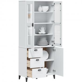 Armario alto VIKEN blanco 80x40x190 cm de madera maciza de pino