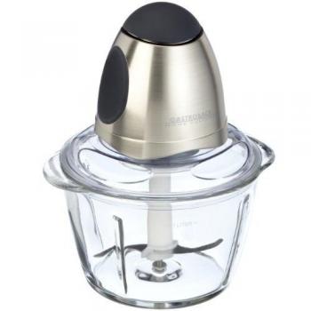 Gastroback 40959 Picadora mezcladora multiusos, recipiente de cristal 1 l, función pica-hielo, 160 W, 1 Liter, Plástico, Plateado