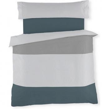Juego de funda nórdica Estela Dúo Blanco Gris Cama de 135/140 2 Piezas