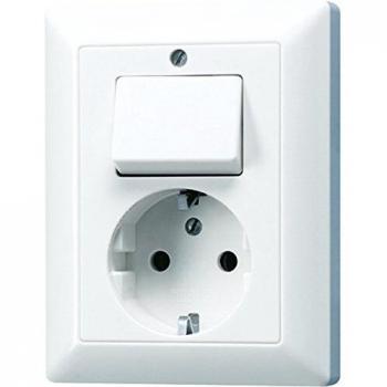 Toma Schuko 16A 250V con Interruptor AS 5576 U WW Alpinblanco IP20