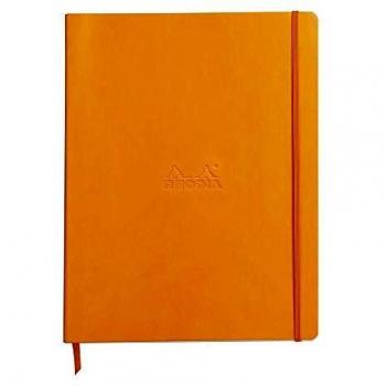 Cuaderno Rhodiarama A4+ de tapa blanda con líneas horizontales y casilla para títulos - Naranja