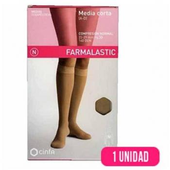 Medias Farmalastic Cortas Compresión Normal Beige Talla M