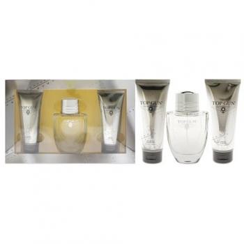 Top Gun Chevron Men's Fragrance and Grooming Gift Set: Eau De Toilette 100ml, Hair & Body Wash 100ml, Aftershave Balm 100ml