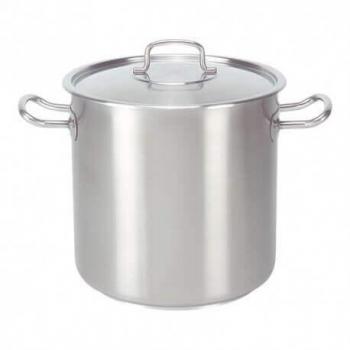 Cacerola Chef Inox 24 Cm Recta 10L Alta Capacidad Acero Inoxidable