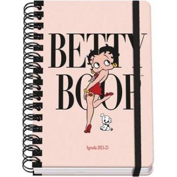 Dohe Betty Boop Agenda Escolar A5 - Semana Vista - Cubierta de Cartón Plastificado - Cierre con Goma Elástica - Papel 80g/m2 - Espiral Wire-o