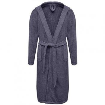 vidaXL 500 g/m² Bata de algodón unisex, Pijama, Ropa de Sauna, gris antracita, talla M