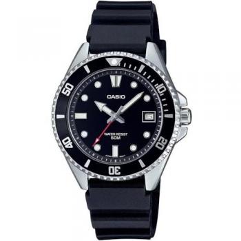 Casio MDV-10-1A1 Men's Black Dial Quartz Watch with Resin Strap