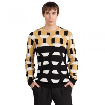 Jersey de Cuello Caja para Hombre Bendorff con Motivos Geométricos en Marrón (XXL) - Casual, Algodón, Manga Larga