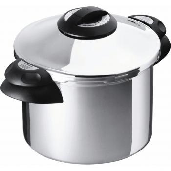 Kuhn Rikon Duromatic Top, Olla a Presión Super Rápida con Asas 8L. /24 Cm, Olla Express Apta para Inducción, Óptima Distribucion del Calor, Acero Inoxidable 18/10, Despresurización automática