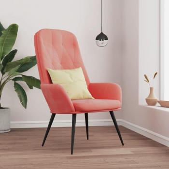 Sillón de relax de terciopelo rosa vidaXL
