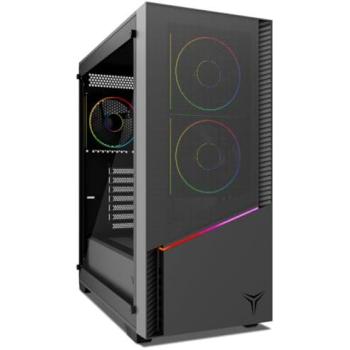 Torre PC Gaming ATX Yeyian Elara YCM-APELA-M1, cristal templado, acero negro, 4 ventiladores RGB