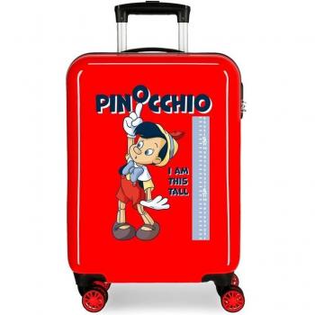Maleta de cabina infantil Pinocchio rígida con capacidad de 34L.