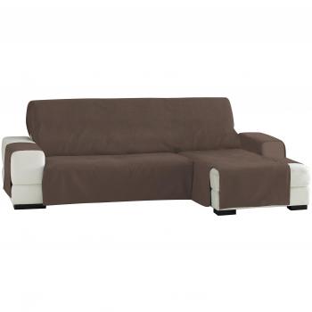 Eysa Fundas de Sofa Prácticas, Chaise Longue 240 cm, Derecha Vista Frontal, Tela, Marrón, Tres Plazas