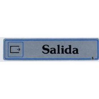 PLACA SEÑALIZACION SUPER-LETRA SL AUTOADHESIVA SALIDA ALUMINIO PLATA 175X040MM A5