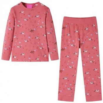 Pijama Infantil de Manga Larga Estampado Unicornios con Alas Rosa 128