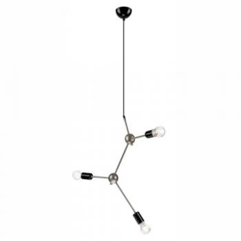 Lámpara de Suspensión Alessia, Metal Negro, 128x63x5 cm