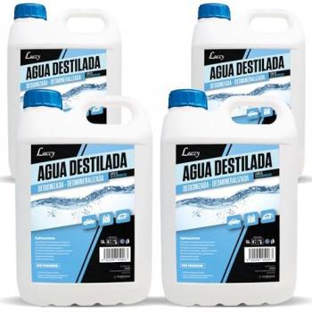 Agua Destilada Desmineralizada Desionizada LUCCY 100% Pura para CPap, Humidificador, Plancha y Limpieza - 20 Litros