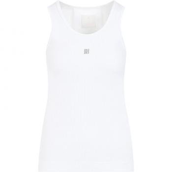 Givenchy Women's Cotton Tank Top in White | Size XS | BW70CH3YHY Color 100