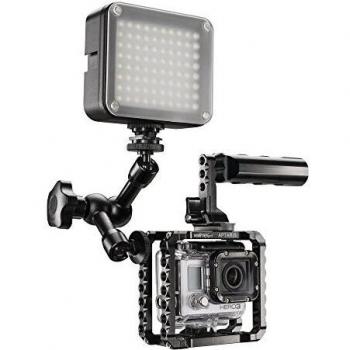 Walimex Pro Set básico para GoPro héroe con luz LED y GoPro Cage