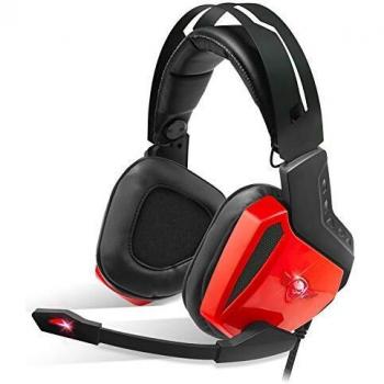 SPIRIT OF GAMER – Auriculares Gaming XPERT H100 Futuristic Red - USB - PC - SOUND 7.1 VIRTUAL SURROUND - Almohadillas acolchadas - Diadema Ajustable - Plug And Play - Software Descargable