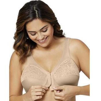 Glamorise MagicLift Front-Closure Support Bra - Wireless Comfort Bra for Women in Pink, Size 40-C
