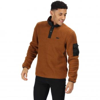 Regatta Cormac - Forro polar de pelo alto para hombre, color marrón y negro, M