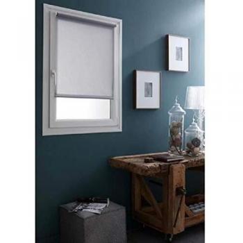 Estor Enrollable Tamisante Sin Perforar Gris Claro (62 x 170 cm)