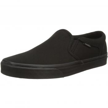 Vans Asher Canvas Trainers - Black/Black - Male - Size: 9.5 UK