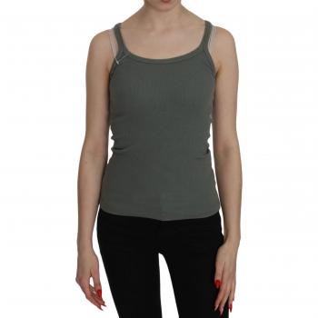 Green Spaghetti Strap Slim Fit Casual Tank Top Blouse - PINK MEMORIES - Size S