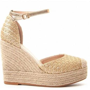 Sandalias de Mujer Montevita Luca2 Dorado con cuña de esparto
