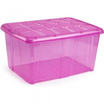 Caja de Almacenamiento Impermeable COSHANO 60L para Ropa - Rosa Translúcido