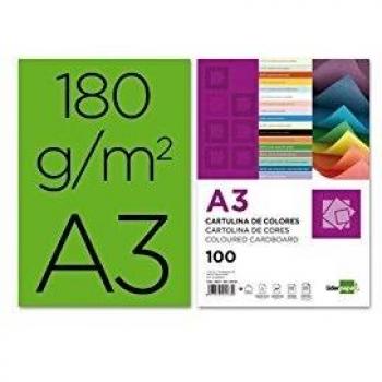 Liderpapel 180G/M2 - Cartulina, A3, Verde