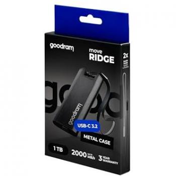 Disco Duro Externo SSD Goodram 1 TB USB 3.2 Gen 2 Tipo-C Velocidad de hasta 2000 MB/s Negro