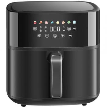 Freidora de Aire Homcom 8L 1700W con Circulación de Aire Caliente a 360°, Temperatura Regulable 80-200°C, 8 Programas y Panel Táctil en Negro