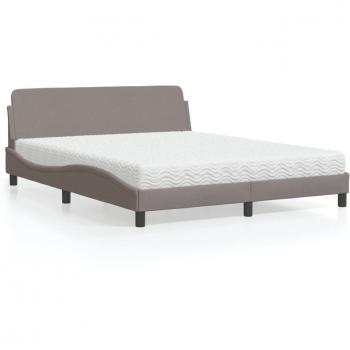 Cama con colchón de tela gris taupe 160x200 cm vidaXL