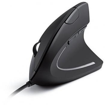 Neverstop Ratón con Cable Vertical, ratón ergonómico óptico con 4 PPP Ajustable 800/1200/2000/3200, 6 Botones USB del Ordenador ratón con 4 Colores de luz LED