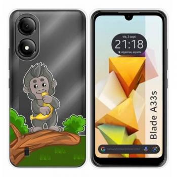 Funda Silicona Transparente Diseño Mono para Zte Blade A33s