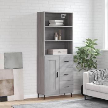 Aparador alto de madera contrachapada gris Sonoma 69,5x34x180 cm