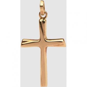 Colgante de niña con Cruz de oro en acabado brillante y cadena ajustable