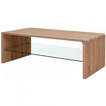vidaXL Mesa de Centro Marrón Vidrio Templado MDF Mesita Auxiliar Mesa de Café