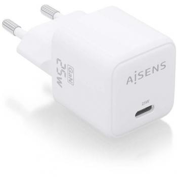 Cargador Gan de Pared Aisens ASCH-25W1P012-W/ 1xUSB Tipo-C/ 25W